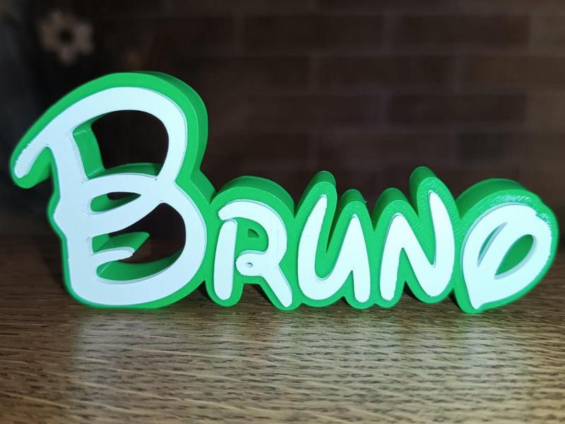 Disney Name Sign Bruno Kid Room Wall Decor Tag 