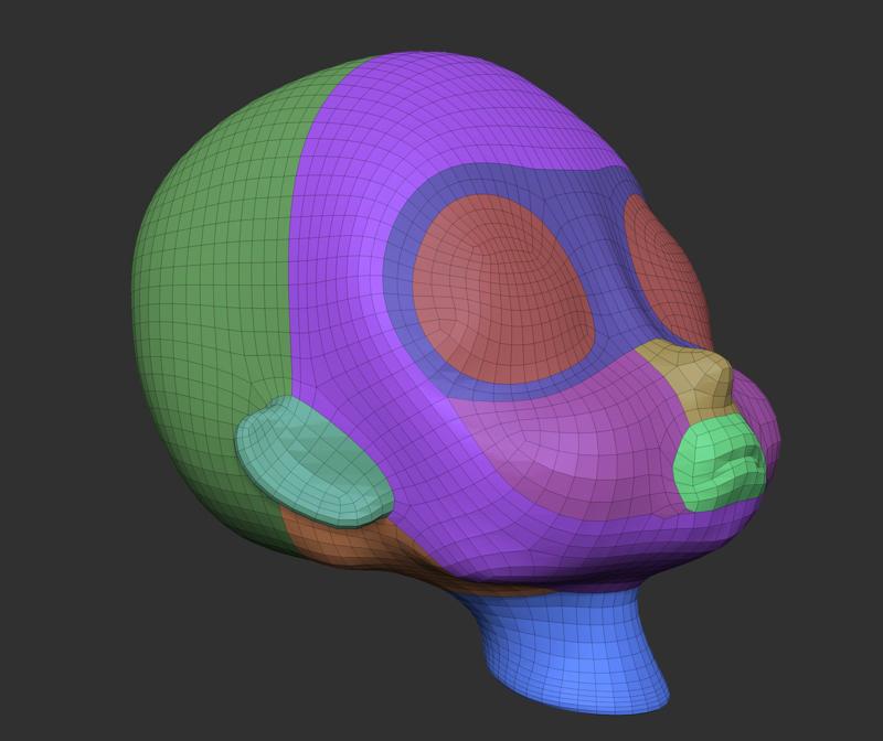 Head manga chibi template in fbx poly group