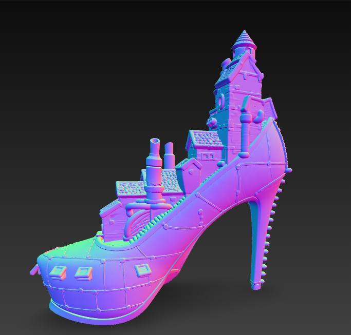 Steampunk City Shoe - Architectural Fantasy