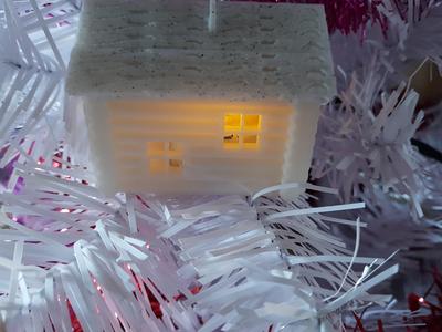 LOG HOUSE (BOX AND PHOTOPHORE AND CHRISTMAS BALL)