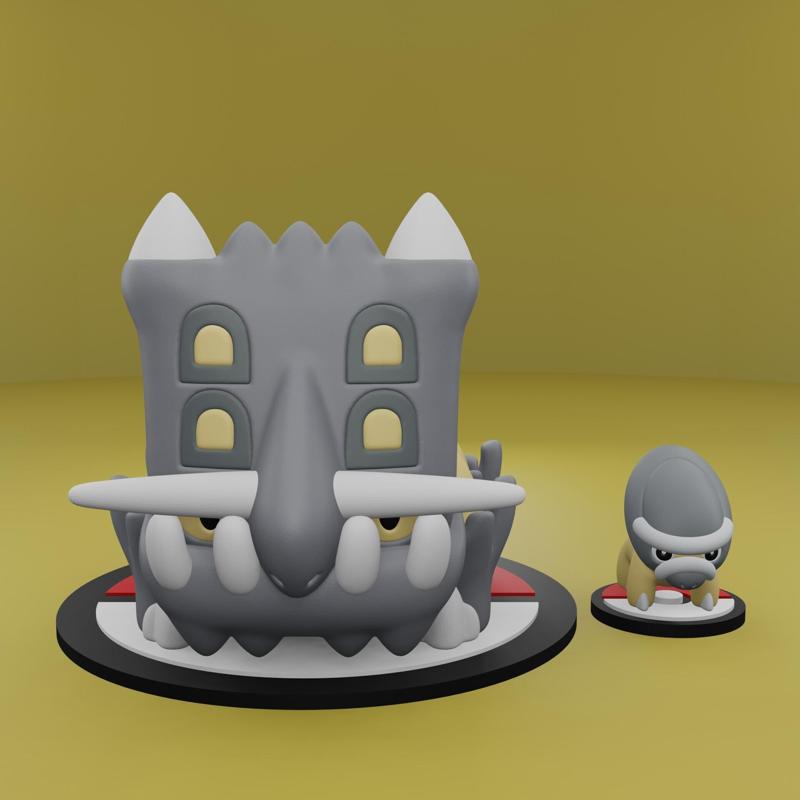 Pokemon No. 410, 411 Shieldon, Bastiodon