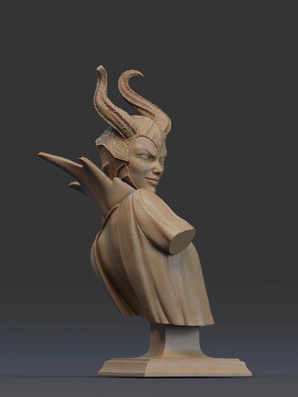 Maleficent Bust 3D Print
