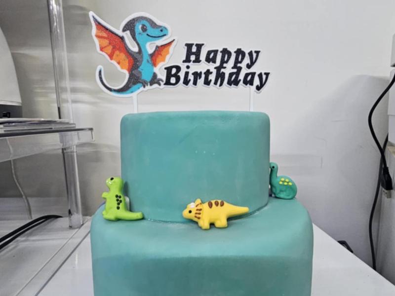 Pterodactyl happy birthday cake topper 