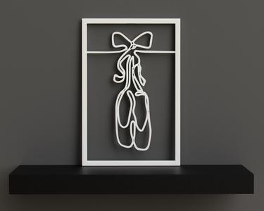 One Line picture "Ballerina shoes with frame
