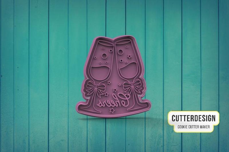 Cheers Glasses Cookie Cutter