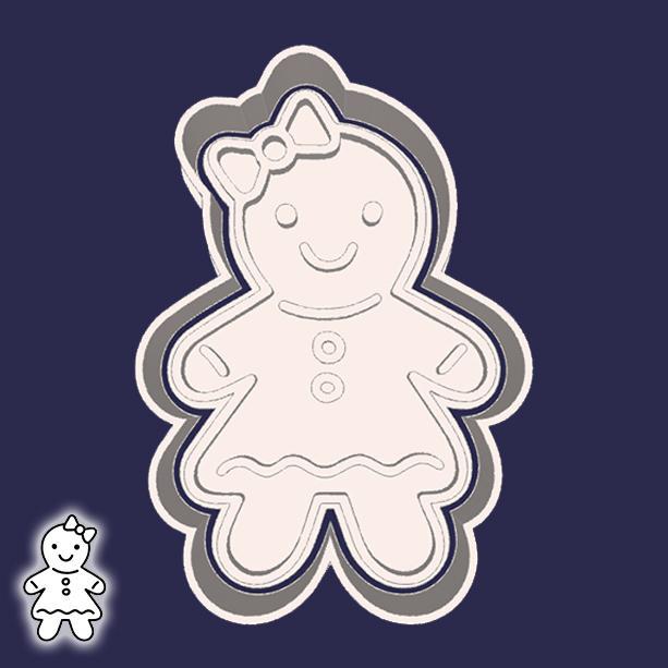Christmas | New Year cookie cutters - gingerbread girl (style 2)
