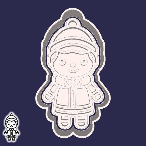 Christmas | New Year cookie cutters - cute kid (style 2)