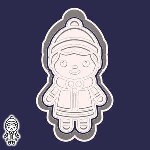 Christmas | New Year cookie cutters - cute kid (style 2)