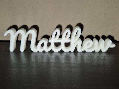 Matthew Name Sign Display Decor