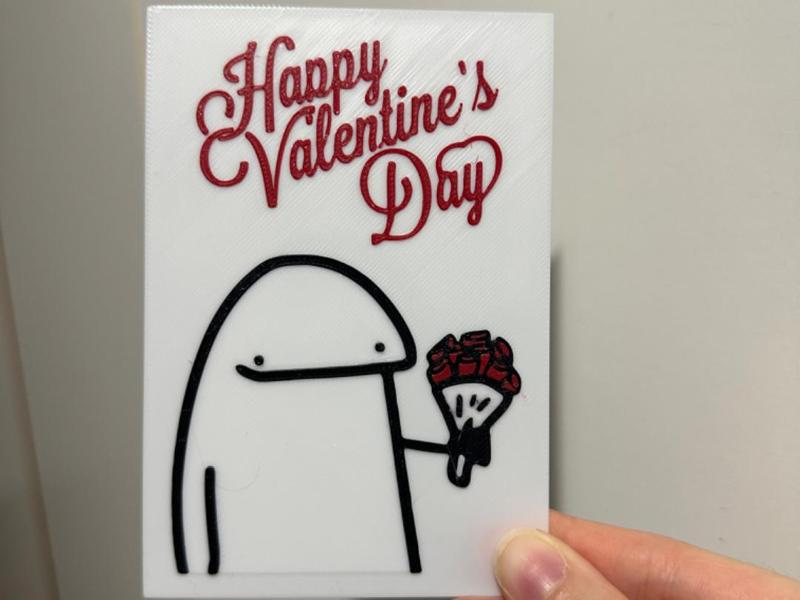 Valentine's Day card flork love flowers