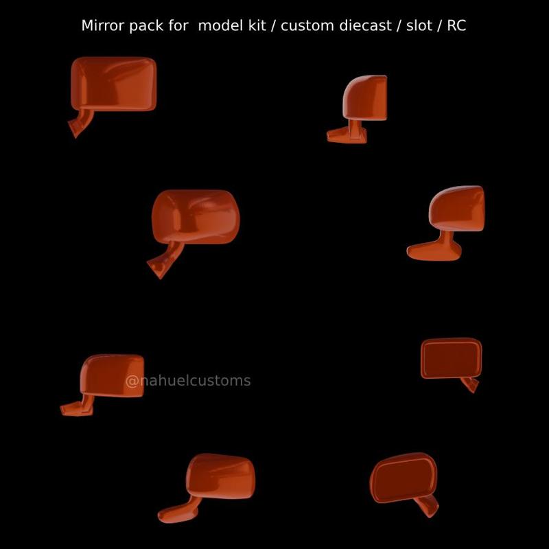 Mirror pack for  model kit / custom diecast / slot / RC