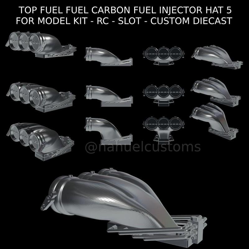 TOP FUEL FUEL CARBON FUEL FUEL INJECTOR HAT 5 FOR MODEL KIT - RC - SLOT - CUSTOM DIECAST