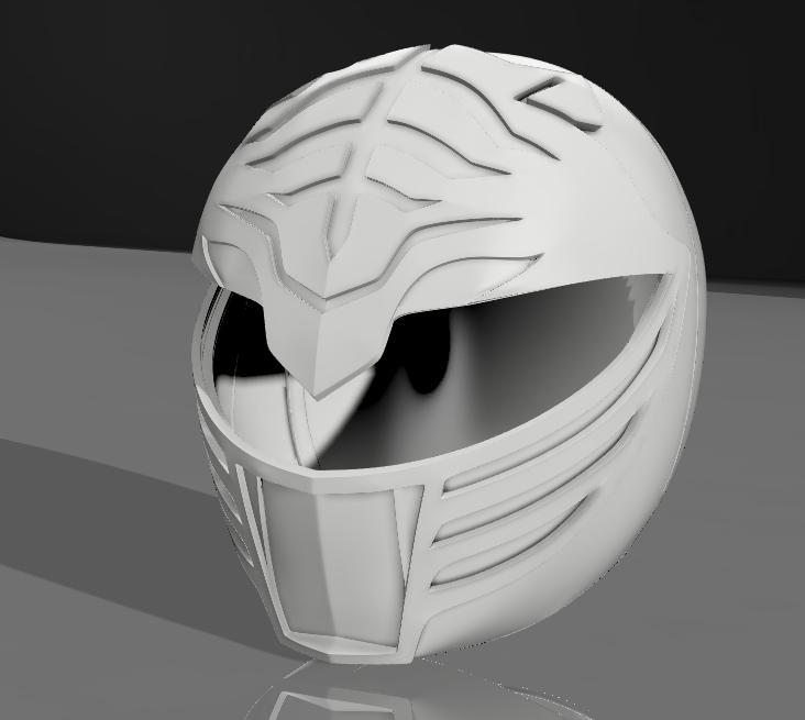 HELMET POWER RANGERS MMPR WHITE RANGER STL