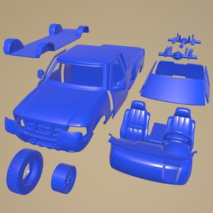 Ford Ranger Extended Cab Flare Side XLT 1998 PRINTABLEE CAR IN SEPARATE PARTS