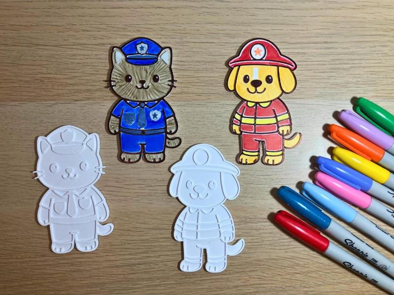 Dogs and Cats in Costume – Colouring Set for Kids