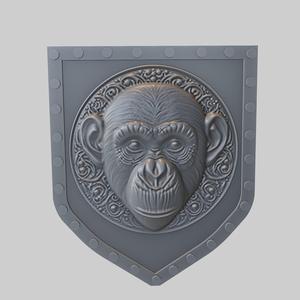 Chimpanzee Animal Wall Chimpanzee Animal Bust for CNC Router Laser & 3D Printer