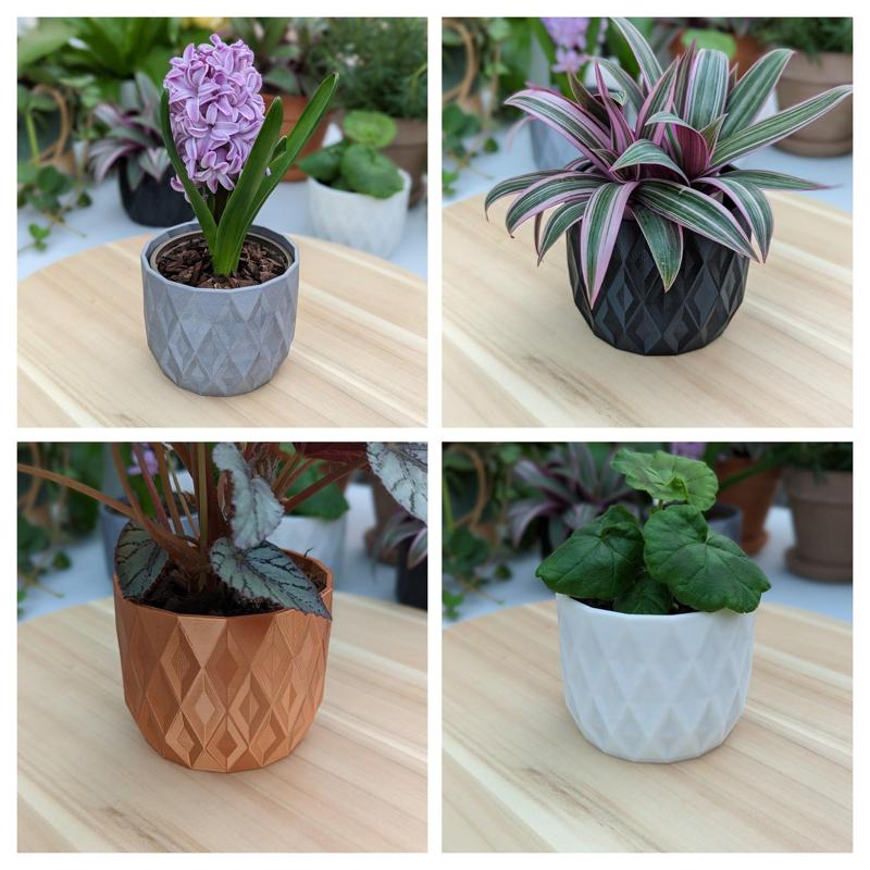 Geometric pattern plant pot, planter