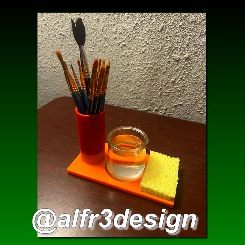 Brush, Sponge and Cup Holder 🧽🫙🎨🖌️