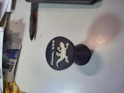 Guam Latte Stone with Gecko