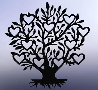 Heart Tree: Romantic Line Art Illustration