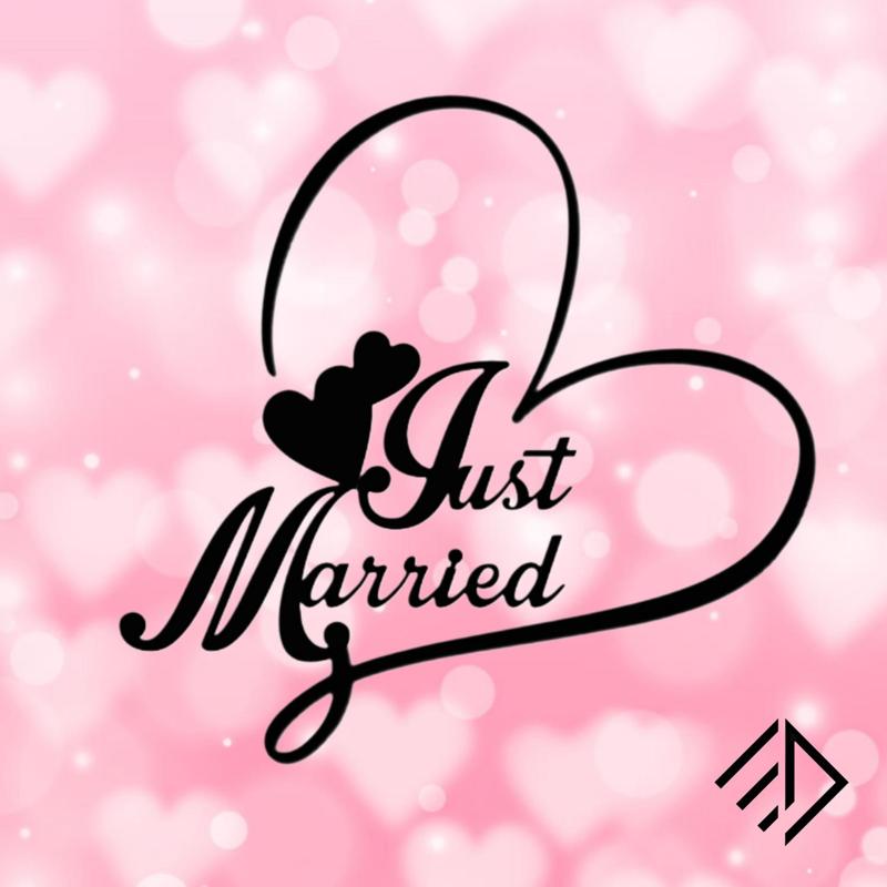 Just Married - Wall art for wedding - Table decoration - Wall decoration
