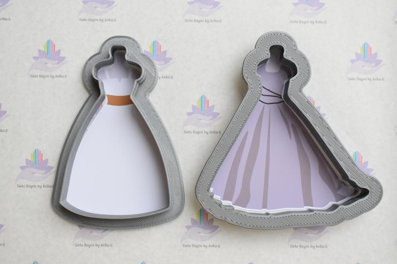 set 2 cookie cutter for wedding dresses
