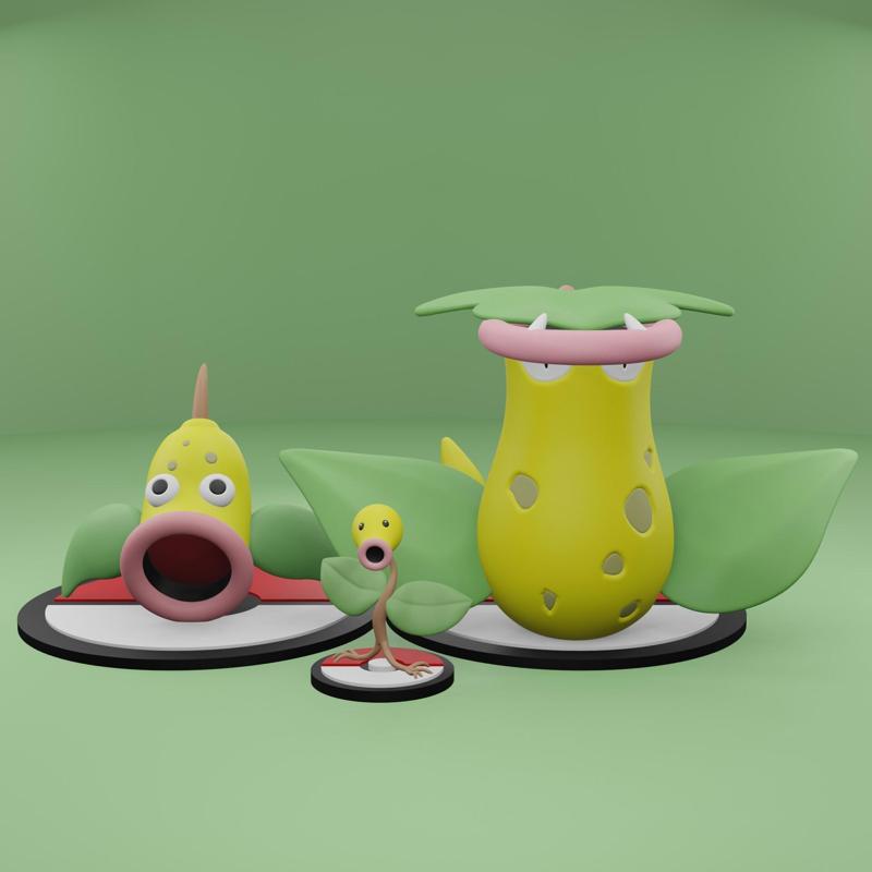 Pokemon No. 069-071 Bellsprout, Weepinbell, Victreebel