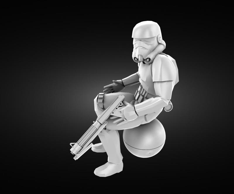 confusing stormtrooper sitting on a Death Star