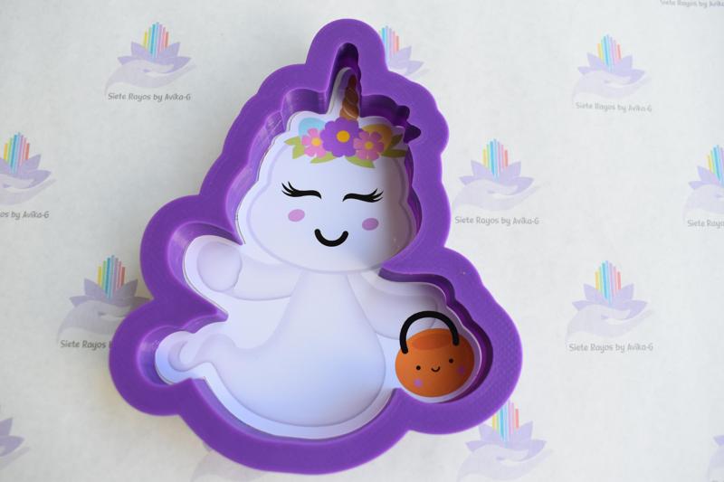 Unicorn Ghost Halloween Cookie Cutter 8 - 9 cm