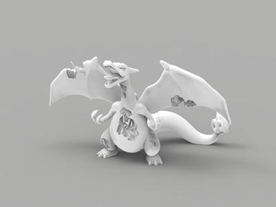 CHARIZARD KEYCHAIN DANIEL ARSHAM STYLE SCULPTURE - WITH CRYSTALS AND MINERALS