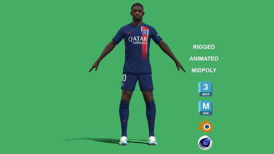 3D Rigged Ousmane Dembele PSG 2024