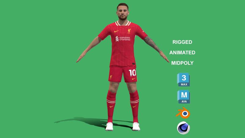 3D Rigged Alexis Mac Allister Liverpool 2025