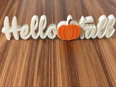 Hello Fall Sign Table Decor