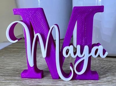 MAYA Name Ornament Initial Nameplate Sign