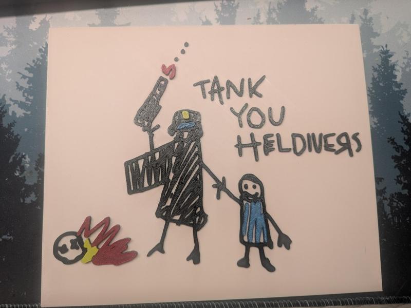 Tank You Helldivers Kids Drawing