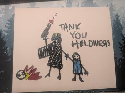 Tank You Helldivers Kids Drawing