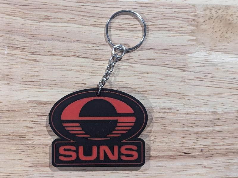 Gold Coast Suns AFL Club Logo Keyring