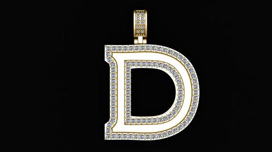 Alphabet D Pendant 3d printable Model