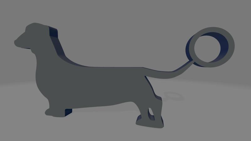 Dachsund silhouette keychain