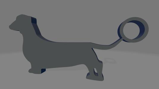 Dachsund silhouette keychain