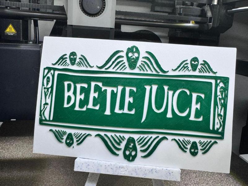 beetle juice sign wall art