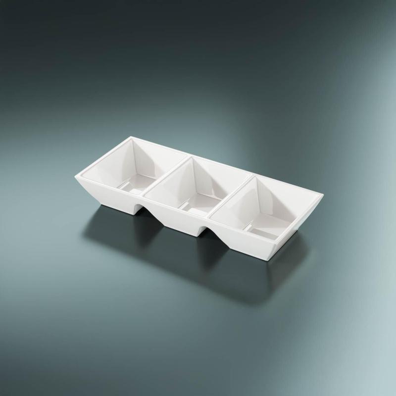 Modern Triple-Compartment Serving Dish