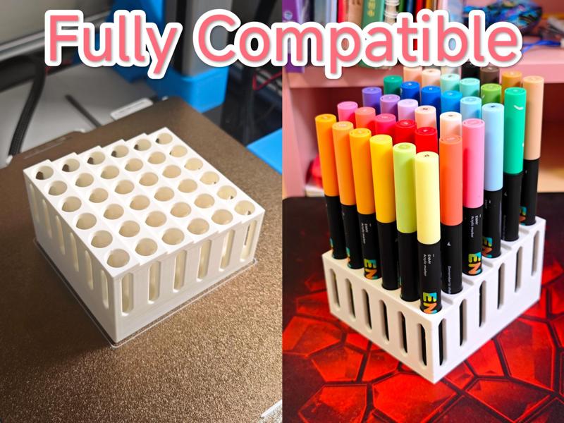 【Fully Compatible】 Marker Pen Holder & Stand Compatible with almost all models of cylindrical marker pens 24-color 36-color 48-color 60-color 80-color
