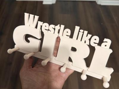 Wrestle like a girl medal hanger