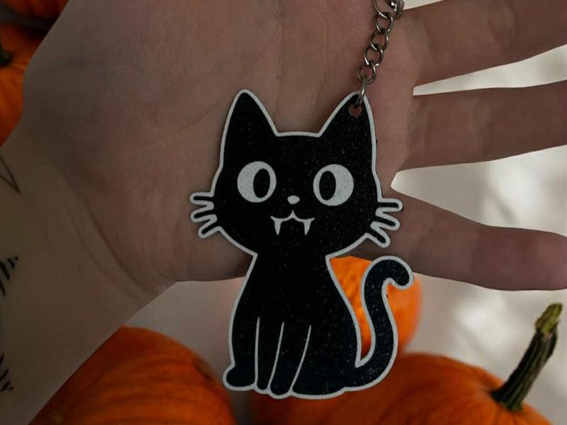 Halloween Kitty KeyChain