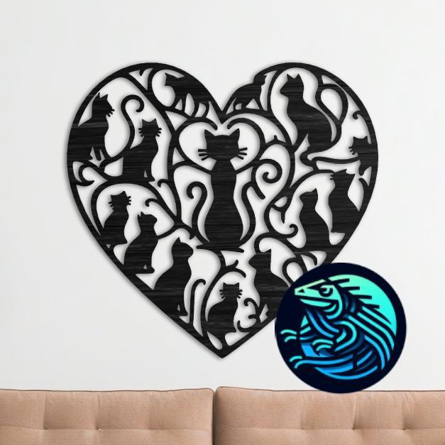 Cats Heart 1 Wall Decoration