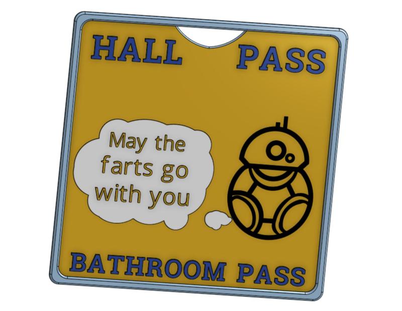 Hall Pass - Bathroom Pass - star wars themed 3-4 color no AMS