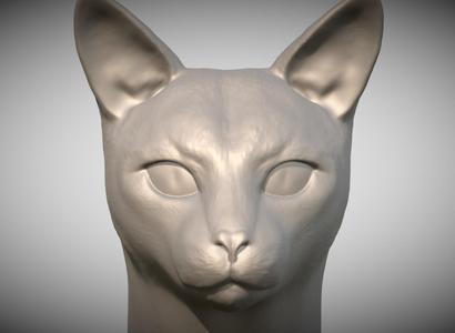 Siamese cat head for 3D printing
