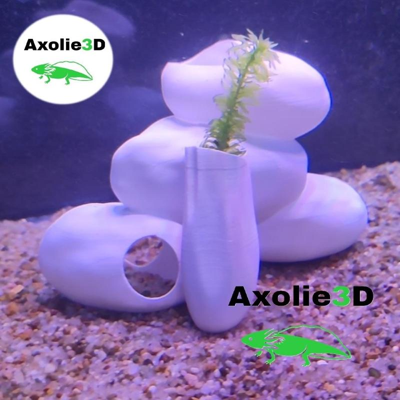 SHELTER AND DECORATION FOR SHRIMP AND SMALL FISH TANK OR AQUARIUM WITH PLANTING SPACE