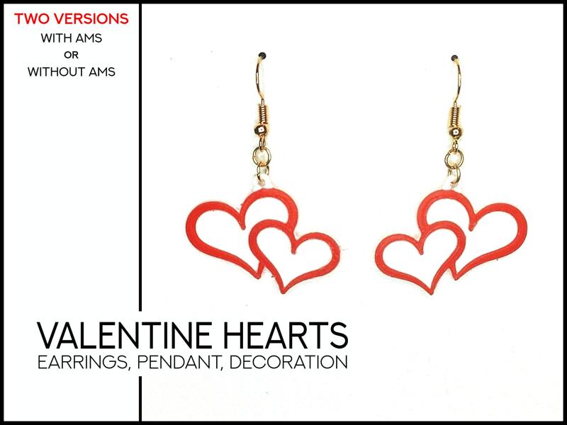 valentine hearts - earrings, pendant, decoration